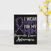 Ik Draag Paars voor mijn moeder Pancreas Kanker Aw Kaart (Gele Bloem)