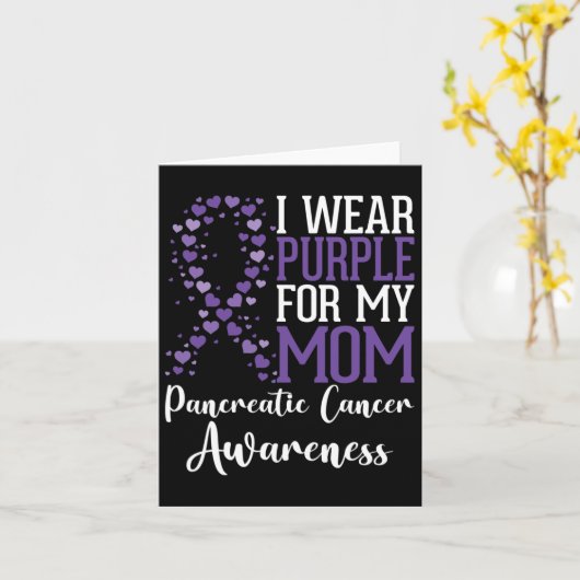 Ik Draag Paars voor mijn moeder Pancreas Kanker Aw Kaart (Gele Bloem)