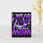 Ik Draag Paars voor mijn moeder Pancreas Kanker Aw Kaart (Gele Bloem)