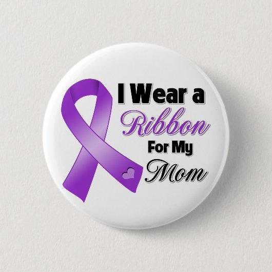 Ik Draag Paars voor mijn moeder Ronde Button 5,7 Cm (Voorkant)