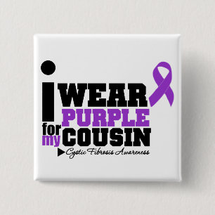 Ik Draag Paars voor mijn neef-fibrose Vierkante Button 5,1 Cm