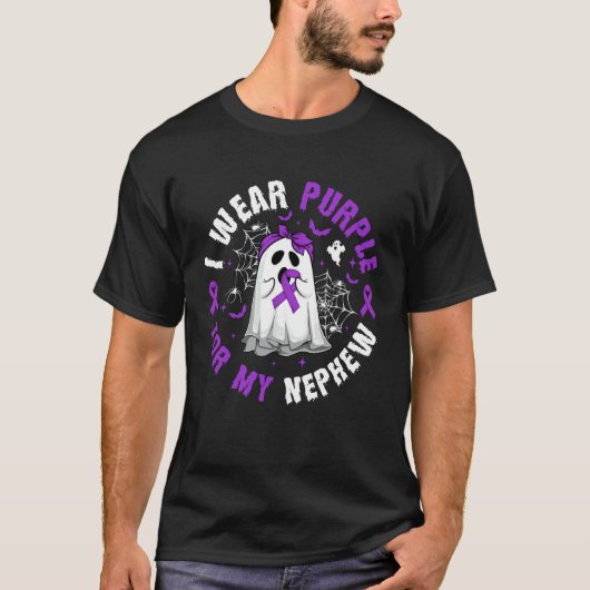 Ik draag paars voor mijn neef huiselijk geweld bew t-shirt (Voorkant)
