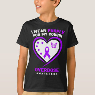 Ik Draag Paars voor mijn neef overdosis bewustzijn T-shirt
