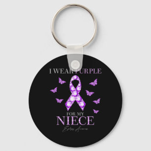 Ik Draag Paars voor mijn nichtepilepsy Bewustheid Sleutelhanger