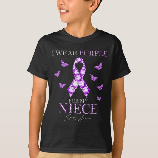 Ik Draag Paars voor mijn nichtepilepsy Bewustheid  T-shirt (Voorkant)