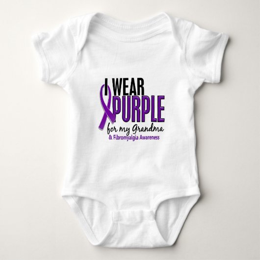 Ik Draag Paars voor mijn oma 10 fibromyalgie Romper (Voorkant)