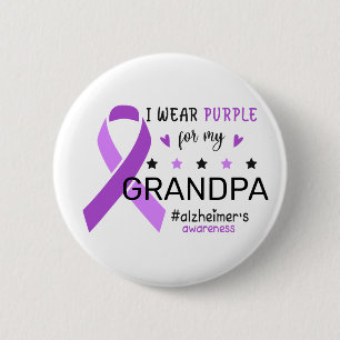 Ik Draag Paars Voor Mijn Oma Alzheimer Bewustzijn Ronde Button 5,7 Cm