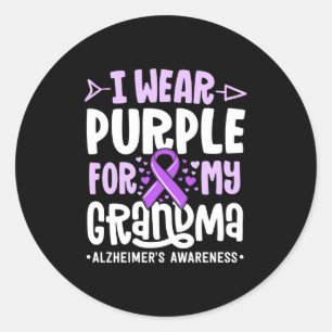 Ik Draag Paars voor mijn oma Alzheimer familie Ronde Sticker