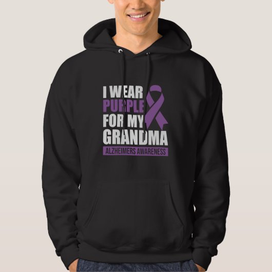Ik Draag Paars voor mijn oma Alzheimer Hoodie (Voorkant)