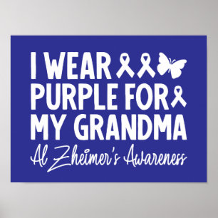 Ik Draag Paars voor mijn oma Alzheimer Poster