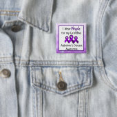 Ik Draag Paars voor mijn oma Alzheimer Vierkante Button 5,1 Cm (In situ)