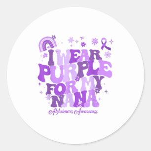 Ik draag paars voor mijn oma dementie alzheimer's ronde sticker