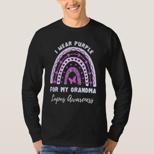 Ik Draag Paars voor mijn oma Lupus Bewustingsrondj T-shirt (Voorkant)