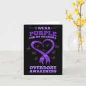 Ik Draag Paars voor mijn oma overdosis Kaart (Gele Bloem)