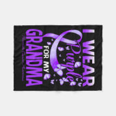 Ik Draag Paars voor mijn oma pancreaskanker Awa Fleece Deken (Voorkant (Horizontaal))