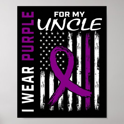 Ik Draag Paars voor mijn oom Epilepsy Bewust Amer Poster (Voorkant)