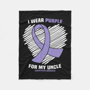 Ik Draag Paars voor mijn oom Fibromyalgia Bewusthe Fleece Deken