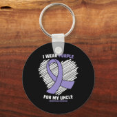 Ik Draag Paars voor mijn oom Fibromyalgia Bewusthe Sleutelhanger (Voorkant)