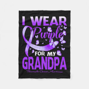 Ik Draag Paars voor mijn opa Pancreatic Cancer Awa Fleece Deken