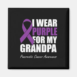 Ik Draag Paars voor mijn opa Pancreatic Cancer Awa Magneet