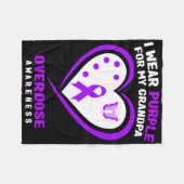 Ik Draag Paars voor mijn overdosis bewustzijn Fleece Deken (Voorkant (Horizontaal))