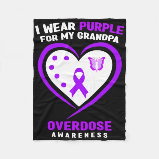 Ik Draag Paars voor mijn overdosis bewustzijn Fleece Deken (Voorkant)