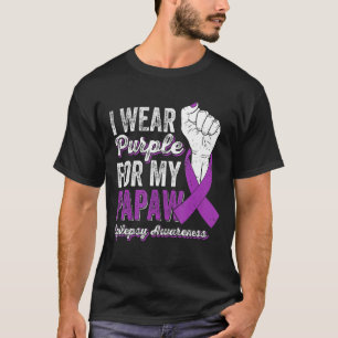 Ik Draag Paars voor mijn papaw lint-pilepsie aware T-shirt
