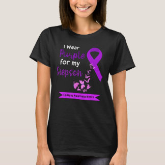 Ik Draag Paars voor mijn Stepson Epilepsy Bewustma T-shirt