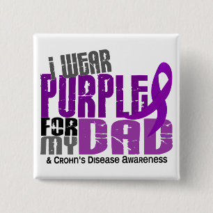 Ik Draag Paars voor mijn vader 6 de ziekte van Cro Vierkante Button 5,1 Cm