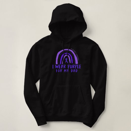 Ik Draag Paars voor mijn vader Alzheimer Awareness Hoodie (Design voorkant)