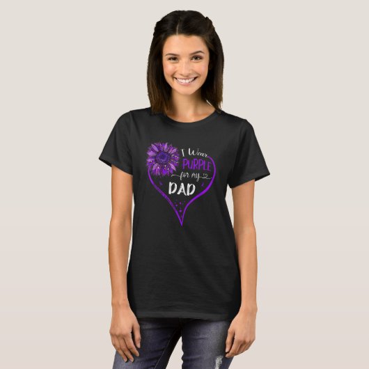 Ik Draag Paars voor mijn vader Alzheimer Awareness T-shirt (Voorkant volledig)