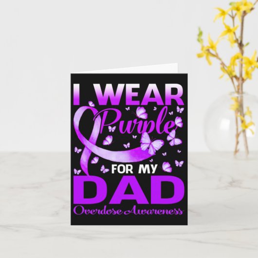 Ik Draag Paars voor mijn vader die een overdosis w Kaart (Gele Bloem)