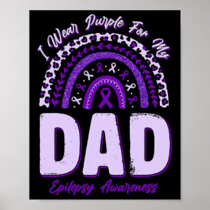 Ik Draag Paars voor mijn vader Epilepsy Bewust Rai Poster