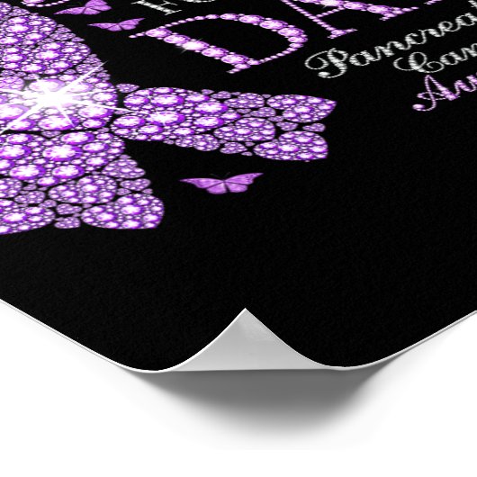 Ik Draag Paars voor mijn vader Pancreas Kanker Awa Poster (Hoek)