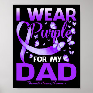 Ik Draag Paars voor mijn vader Pancreas Kanker Awa Poster
