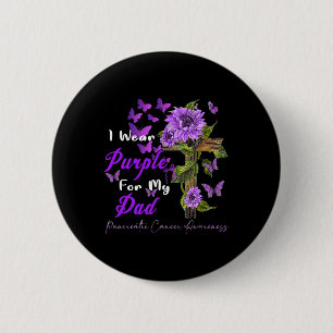 Ik Draag Paars voor mijn vader Pancreas Kanker Awa Ronde Button 5,7 Cm