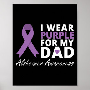 Ik Draag Paars voor mijn vader Ribbon Familie Love Poster