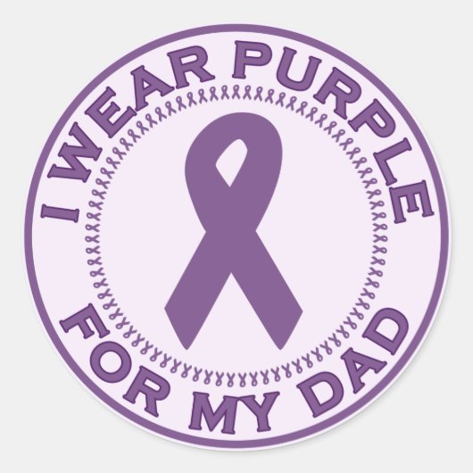 Ik Draag Paars voor mijn vader Ronde Sticker (Voorkant)