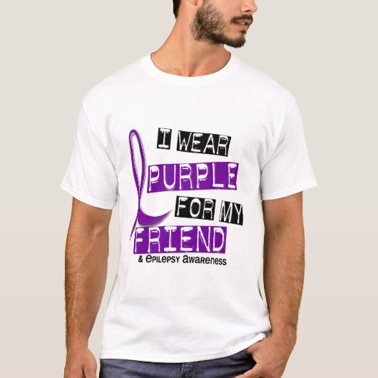 Ik Draag Paars voor mijn vriend 37 epilepsie T-shirt (Voorkant)