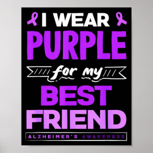 Ik draag paars voor mijn vriend alzheimerbewustzij poster