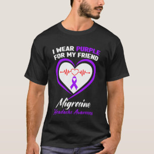 Ik Draag Paars Voor Mijn Vriend Migraine Hoofdpijn T-shirt
