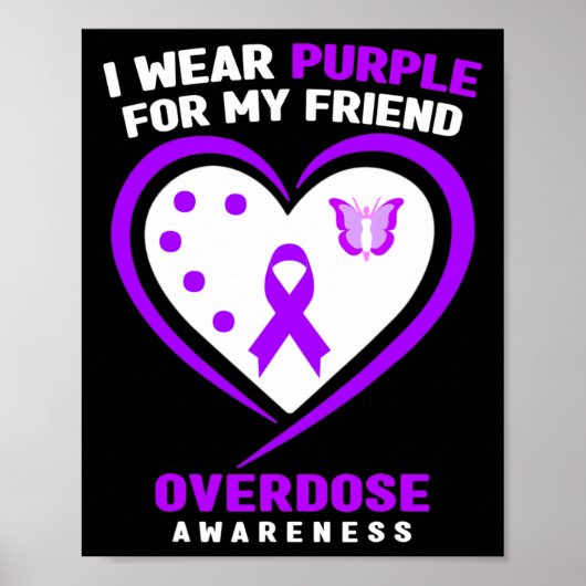 Ik Draag Paars voor mijn vriend overdosering Poster (Voorkant)
