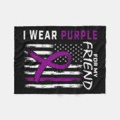 Ik Draag Paars voor mijn vriendenknapanker Fleece Deken (Voorkant (Horizontaal))