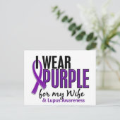 Ik Draag Paars voor mijn vrouw 10 lupus Briefkaart (Staand voorkant)