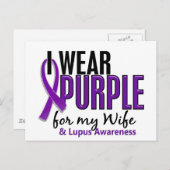 Ik Draag Paars voor mijn vrouw 10 lupus Briefkaart (Voorkant / Achterkant)