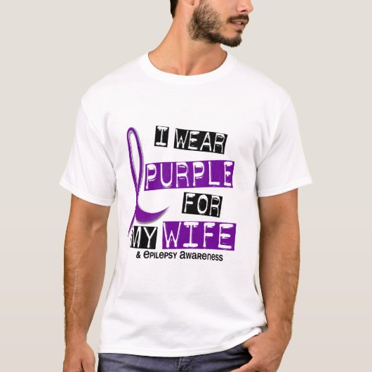 Ik Draag Paars voor mijn vrouw 37 epilepsie T-shirt (Voorkant)