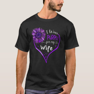 Ik Draag Paars voor mijn vrouw Epilepsy Bewust Zon T-shirt