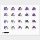 Ik Draag Paars voor mijn zoon 10 epilepsie Ronde Sticker (Vel)