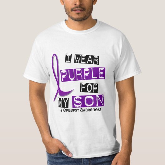 Ik Draag Paars voor mijn zoon 37 epilepsie T-shirt (Voorkant)