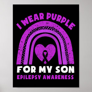 Ik draag paars voor mijn zoon Epilepsie bewustzijn Poster
